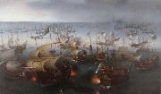Hendrik Cornelisz. Vroom Day seven of the battle with the Armada, 7 August 1588. Sweden oil painting artist